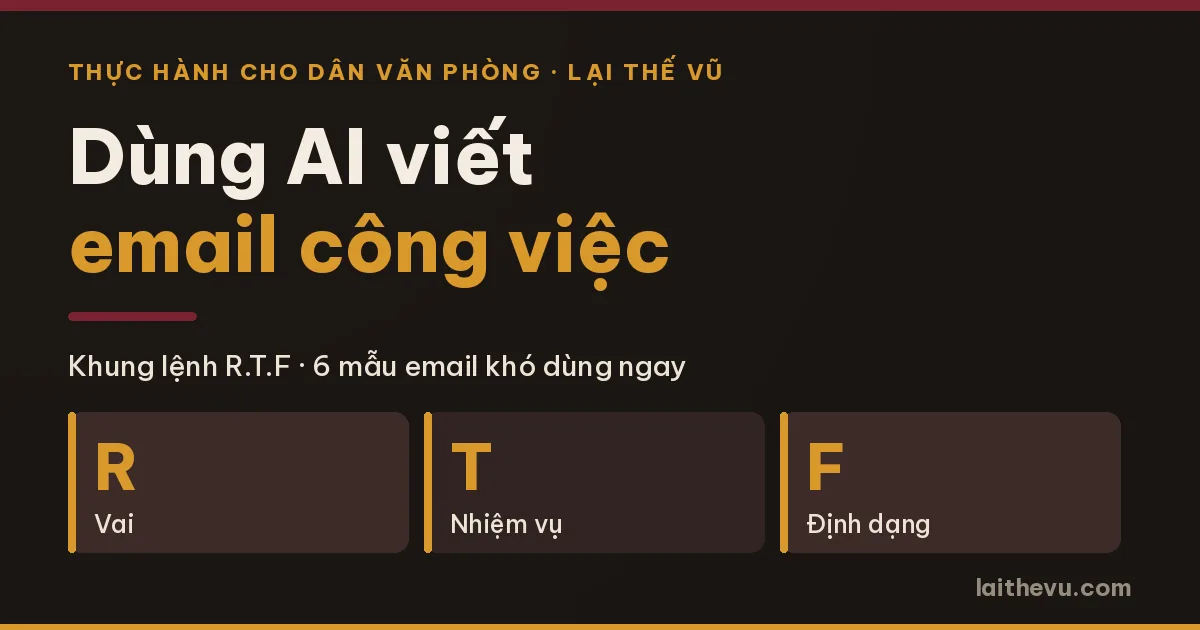 Dùng AI viết email công việc bằng khung lệnh Role - Task - Format